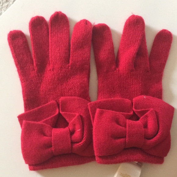 100 💯 Authentic RED BOW Kate Spade hate& gloves - Picture 4 of 6